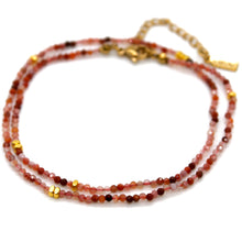Load image into Gallery viewer, Carnelian Agate Stone and Gold Luxury Short Necklace - NC-622

