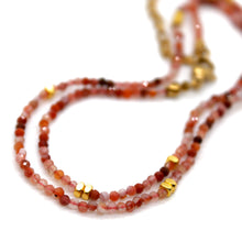 Load image into Gallery viewer, Carnelian Agate Stone and Gold Luxury Short Necklace - NC-622
