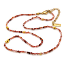 Load image into Gallery viewer, Carnelian Agate Stone and Gold Luxury Short Necklace - NC-622
