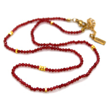 Load image into Gallery viewer, Ruby Stone and Gold Luxury Short Necklace - NC-623
