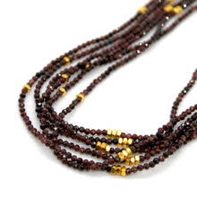 Load image into Gallery viewer, Garnet Stone and Gold Luxury Short Necklace - NC-624
