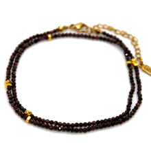 Load image into Gallery viewer, Garnet Stone and Gold Luxury Short Necklace - NC-624
