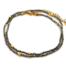 Load image into Gallery viewer, Pyrite Stone and Gold Luxury Short Necklace - NC-625
