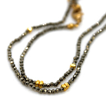 Load image into Gallery viewer, Pyrite Stone and Gold Luxury Short Necklace - NC-625
