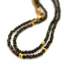 Load image into Gallery viewer, Gold Obsidian Stone and Gold Luxury Short Necklace - NC-626
