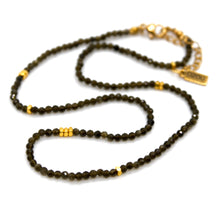 Load image into Gallery viewer, Gold Obsidian Stone and Gold Luxury Short Necklace - NC-626

