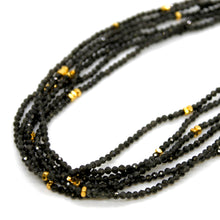 Load image into Gallery viewer, Black Obsidian Stone and Gold Luxury Short Necklace - NC-627
