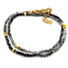 Load image into Gallery viewer, Gradient Black Quartz Stone and Gold Luxury Short Necklace - NC-628
