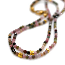 Load image into Gallery viewer, Tourmaline Stone and Gold Luxury Short Necklace - NC-629

