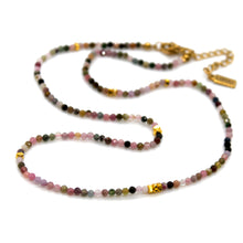 Load image into Gallery viewer, Tourmaline Stone and Gold Luxury Short Necklace - NC-629

