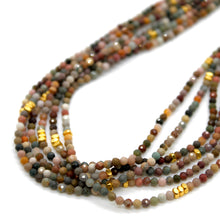 Load image into Gallery viewer, Alashan Agate Stone and Gold Luxury Short Necklace - NC-630
