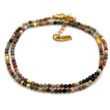 Load image into Gallery viewer, Alashan Agate Stone and Gold Luxury Short Necklace - NC-630
