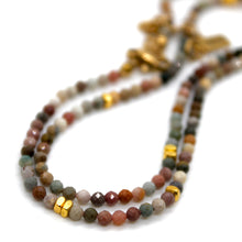 Load image into Gallery viewer, Alashan Agate Stone and Gold Luxury Short Necklace - NC-630
