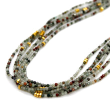 Load image into Gallery viewer, Chicken's Blood Stone and Gold Luxury Short Necklace - NC-631
