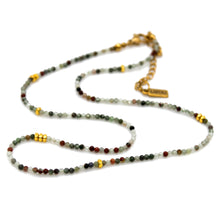 Load image into Gallery viewer, Chicken's Blood Stone and Gold Luxury Short Necklace - NC-631

