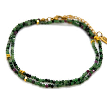Load image into Gallery viewer, Epidote Stone and Gold Luxury Short Necklace - NC-633
