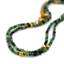 Load image into Gallery viewer, Epidote Stone and Gold Luxury Short Necklace - NC-633
