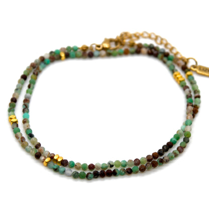 Australia Jade Stone and Gold Luxury Short Necklace - NC-635