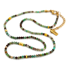 Load image into Gallery viewer, Australia Jade Stone and Gold Luxury Short Necklace - NC-635

