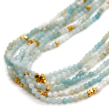 Load image into Gallery viewer, Gradient Amazonite Stone and Gold Luxury Short Necklace - NC-636
