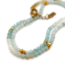 Load image into Gallery viewer, Gradient Amazonite Stone and Gold Luxury Short Necklace - NC-636
