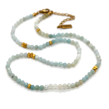 Load image into Gallery viewer, Gradient Amazonite Stone and Gold Luxury Short Necklace - NC-636
