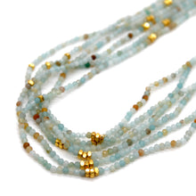 Load image into Gallery viewer, Amazonite Stone and Gold Luxury Short Necklace - NC-637
