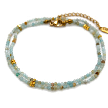 Load image into Gallery viewer, Amazonite Stone and Gold Luxury Short Necklace - NC-637

