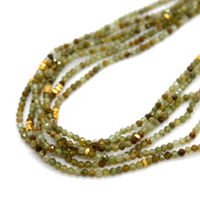 Load image into Gallery viewer, Green Garnet Stone and Gold Luxury Short Necklace - NC-638
