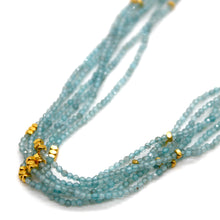 Load image into Gallery viewer, Apatite Stone and Gold Luxury Short Necklace - NC-640
