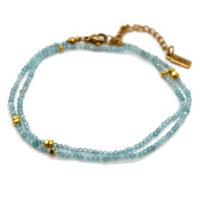 Load image into Gallery viewer, Apatite Stone and Gold Luxury Short Necklace - NC-640
