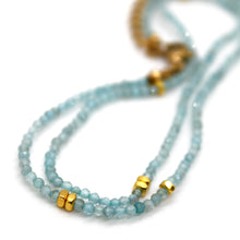 Load image into Gallery viewer, Apatite Stone and Gold Luxury Short Necklace - NC-640
