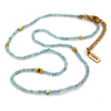 Load image into Gallery viewer, Apatite Stone and Gold Luxury Short Necklace - NC-640
