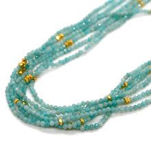 Load image into Gallery viewer, Amazonite Stone and Gold Luxury Short Necklace - NC-641
