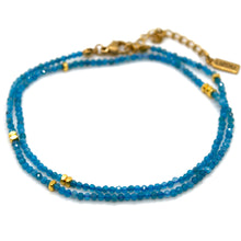 Load image into Gallery viewer, Apatite Stone and Gold Luxury Short Necklace - NC-642
