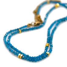 Load image into Gallery viewer, Apatite Stone and Gold Luxury Short Necklace - NC-642
