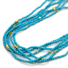 Load image into Gallery viewer, Turquoise Stone and Gold Luxury Short Necklace - NC-643
