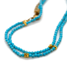 Load image into Gallery viewer, Turquoise Stone and Gold Luxury Short Necklace - NC-643
