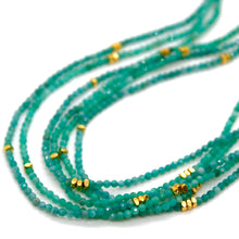 Load image into Gallery viewer, Amazonite Stone and Gold Luxury Short Necklace - NC-645
