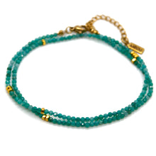 Load image into Gallery viewer, Amazonite Stone and Gold Luxury Short Necklace - NC-645
