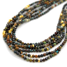 Load image into Gallery viewer, Turquoise Stone and Gold Luxury Short Necklace - NC-647
