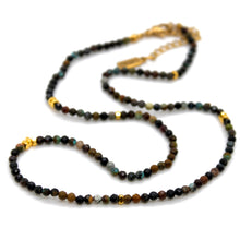 Load image into Gallery viewer, Turquoise Stone and Gold Luxury Short Necklace - NC-647
