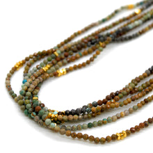 Load image into Gallery viewer, Gradient Hubei Turquoise Stone and Gold Luxury Short Necklace - NC-648
