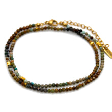 Load image into Gallery viewer, Gradient Hubei Turquoise Stone and Gold Luxury Short Necklace - NC-648
