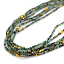Load image into Gallery viewer, African Turquoise Stone and Gold Luxury Short Necklace - NC-649
