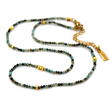 Load image into Gallery viewer, African Turquoise Stone and Gold Luxury Short Necklace - NC-649
