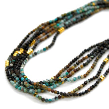 Load image into Gallery viewer, Gradient Turquoise Stone and Gold Luxury Short Necklace - NC-650
