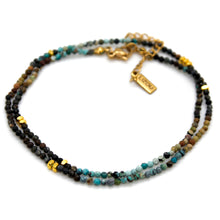 Load image into Gallery viewer, Gradient Turquoise Stone and Gold Luxury Short Necklace - NC-650
