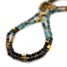 Load image into Gallery viewer, Gradient Turquoise Stone and Gold Luxury Short Necklace - NC-650
