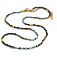 Load image into Gallery viewer, Gradient Turquoise Stone and Gold Luxury Short Necklace - NC-650
